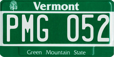 VT license plate PMG052