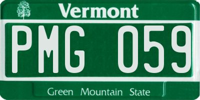VT license plate PMG059