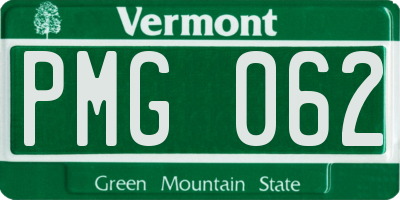 VT license plate PMG062