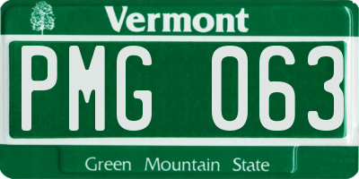 VT license plate PMG063