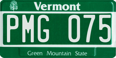 VT license plate PMG075