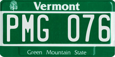 VT license plate PMG076