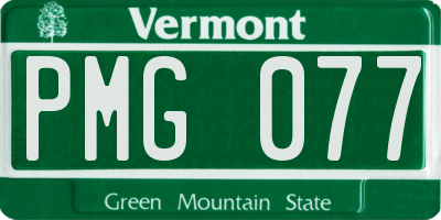 VT license plate PMG077