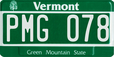 VT license plate PMG078
