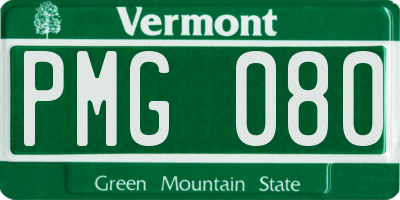 VT license plate PMG080
