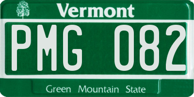 VT license plate PMG082