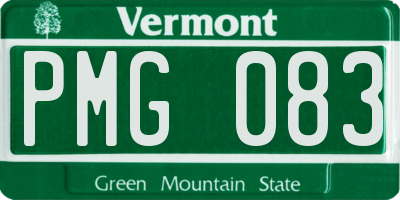 VT license plate PMG083