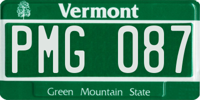 VT license plate PMG087