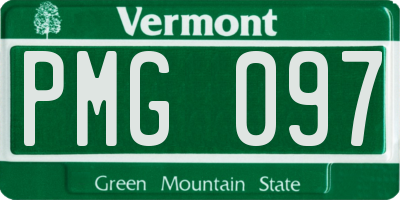 VT license plate PMG097