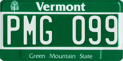 VT license plate PMG099