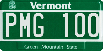 VT license plate PMG100