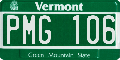 VT license plate PMG106