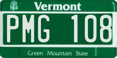 VT license plate PMG108