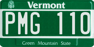 VT license plate PMG110