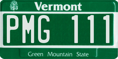VT license plate PMG111