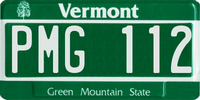 VT license plate PMG112