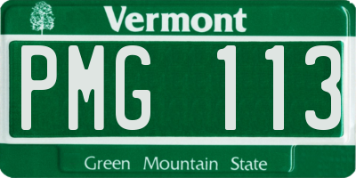 VT license plate PMG113