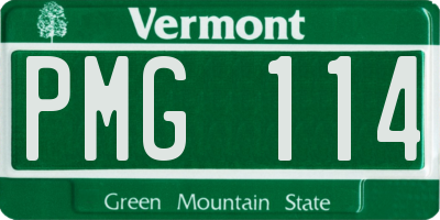 VT license plate PMG114
