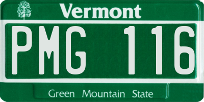 VT license plate PMG116