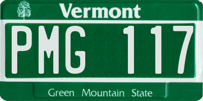 VT license plate PMG117