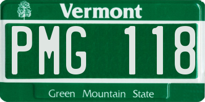 VT license plate PMG118