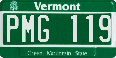 VT license plate PMG119