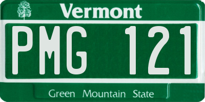 VT license plate PMG121