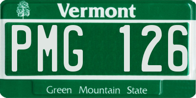 VT license plate PMG126