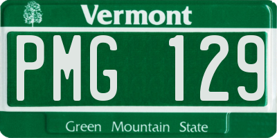 VT license plate PMG129