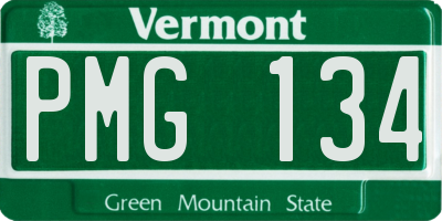 VT license plate PMG134