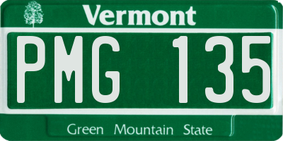 VT license plate PMG135