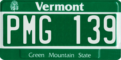 VT license plate PMG139