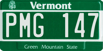 VT license plate PMG147