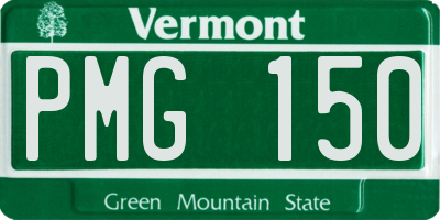 VT license plate PMG150