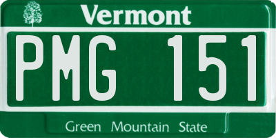 VT license plate PMG151