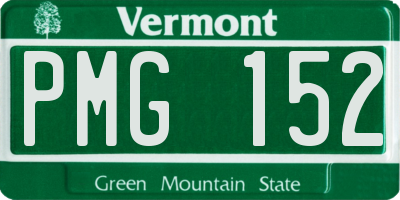 VT license plate PMG152