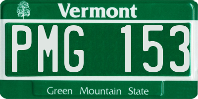 VT license plate PMG153