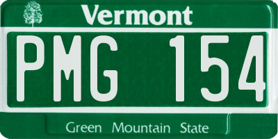 VT license plate PMG154