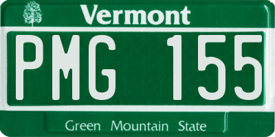 VT license plate PMG155