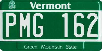 VT license plate PMG162
