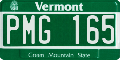 VT license plate PMG165