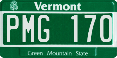 VT license plate PMG170