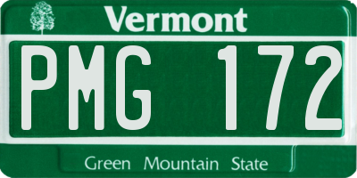 VT license plate PMG172