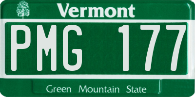 VT license plate PMG177