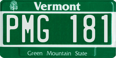 VT license plate PMG181