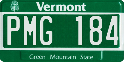 VT license plate PMG184