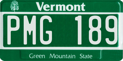VT license plate PMG189