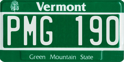 VT license plate PMG190