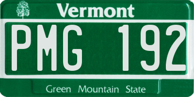 VT license plate PMG192