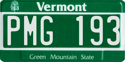 VT license plate PMG193